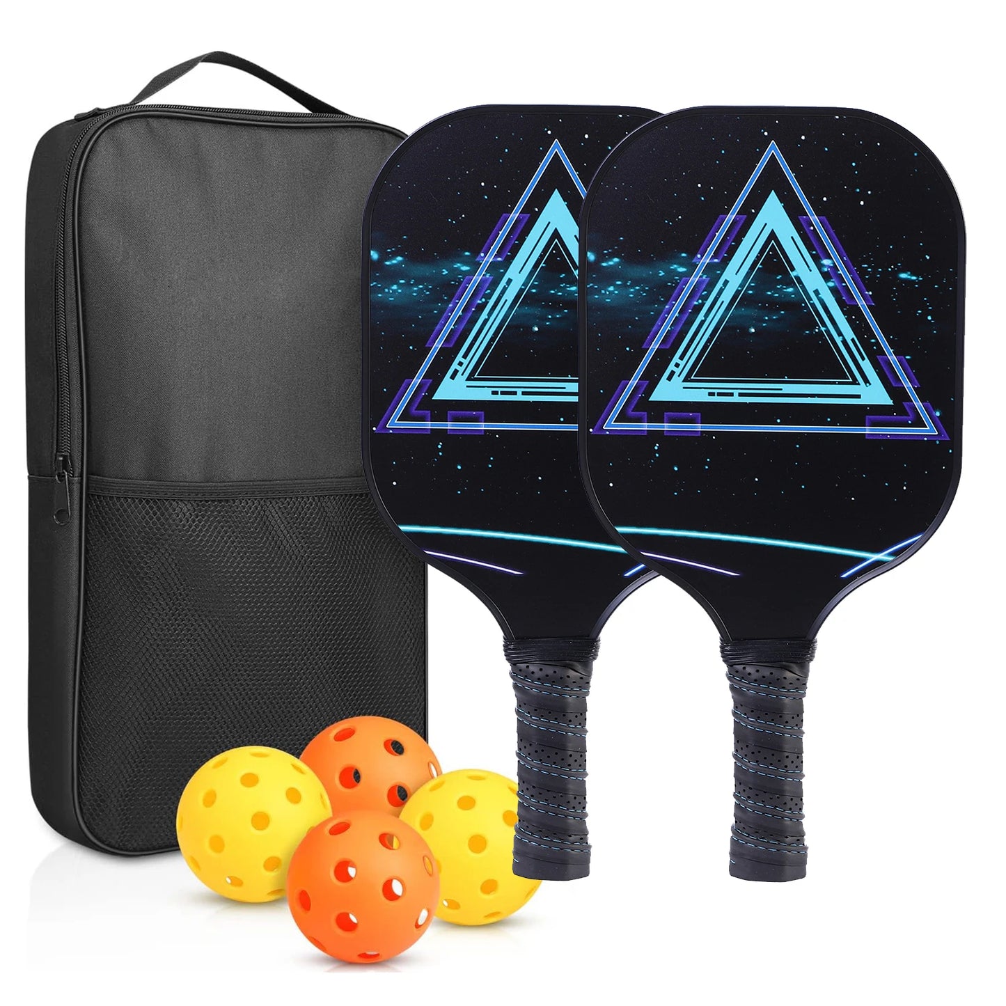 Glow Pickleball Set – 2 Paddles + 4 Balls (Complete Starter Kit)