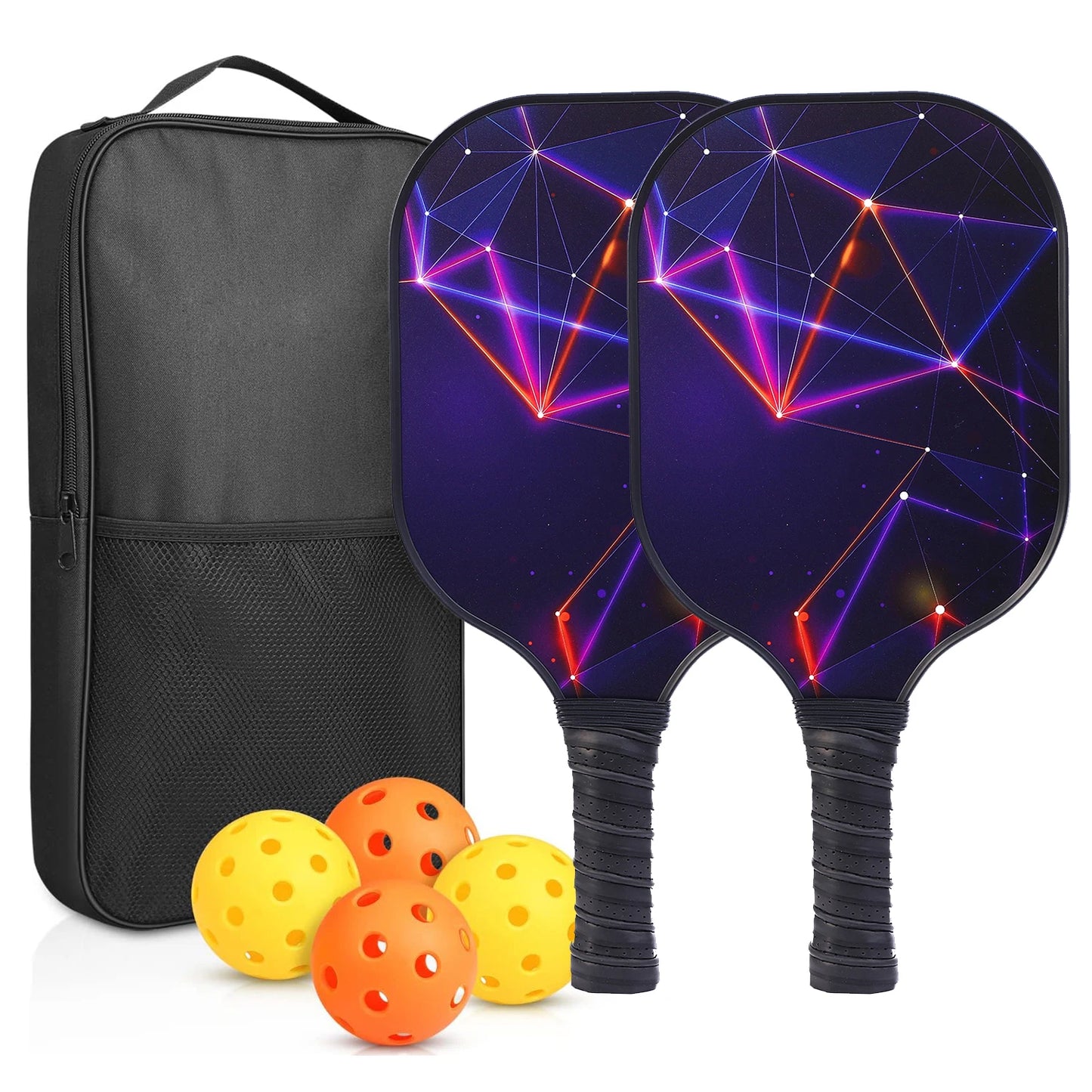 Glow Pickleball Set – 2 Paddles + 4 Balls (Complete Starter Kit)