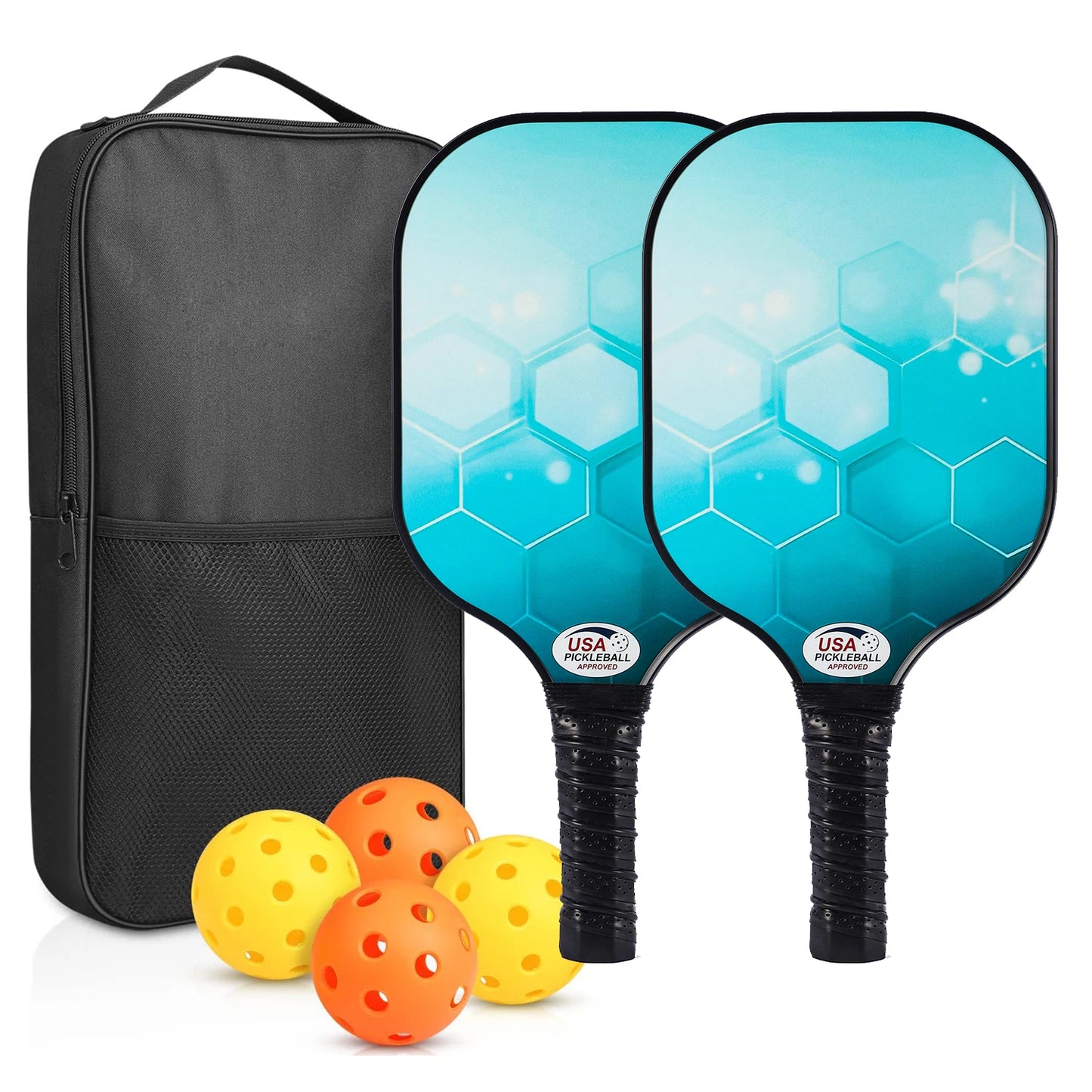 Glow Pickleball Set – 2 Paddles + 4 Balls (Complete Starter Kit)